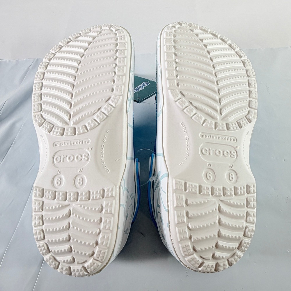 Crocs Smurfs Classic Clog Blue White Adult Men 6 Women 8 Slip On Sandals New - Picture 7 of 8